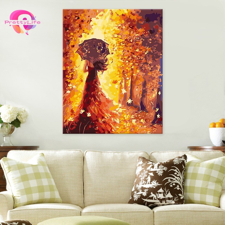 Bộ Tranh Đính Đá 5d Diy Hình Cô Gái Mùa Thu 30x40cm