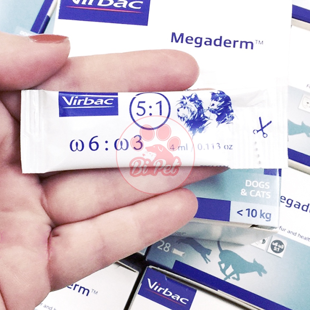 Gel Dinh Dưỡng Cho Mèo - Virbac Megaderm - Giảm Ngứa Dị Ứng , Giảm Rụng Lông , Mượt Lông ( 4ML /1)