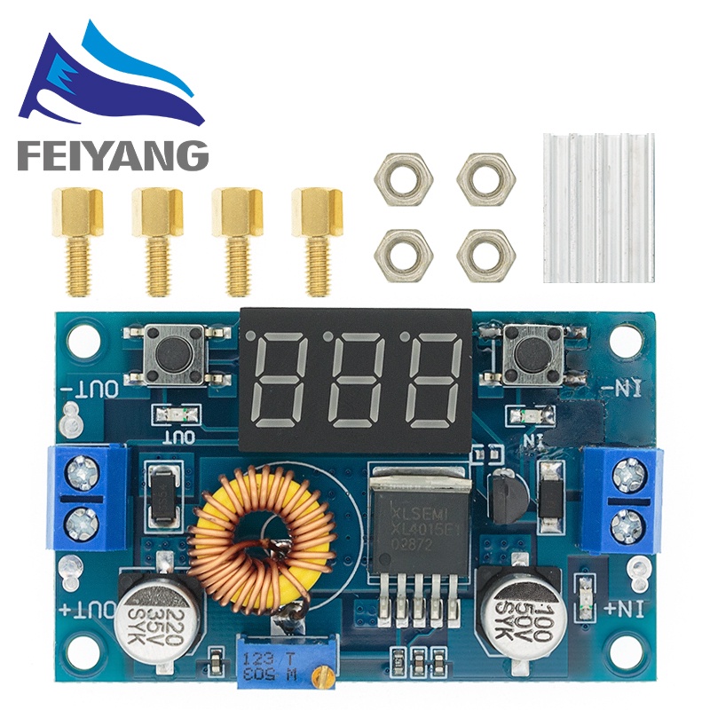 Mô đun hạ áp XL4015 5A 75W DC-DC có đèn LED chuyên dụng