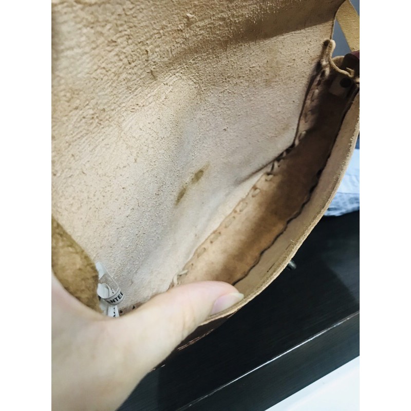 Túi đeo chéo da mộc khắc - India