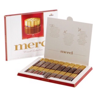 Hộp Socola thanh hộp giấy Merci 250gr