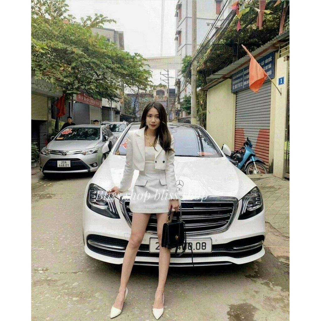 [có MÚT NGỰC] Set đầm trắng nữ siêu dễ thương, váy cúp ngực kèm áo khoác mã [COCOHER] | BigBuy360 - bigbuy360.vn