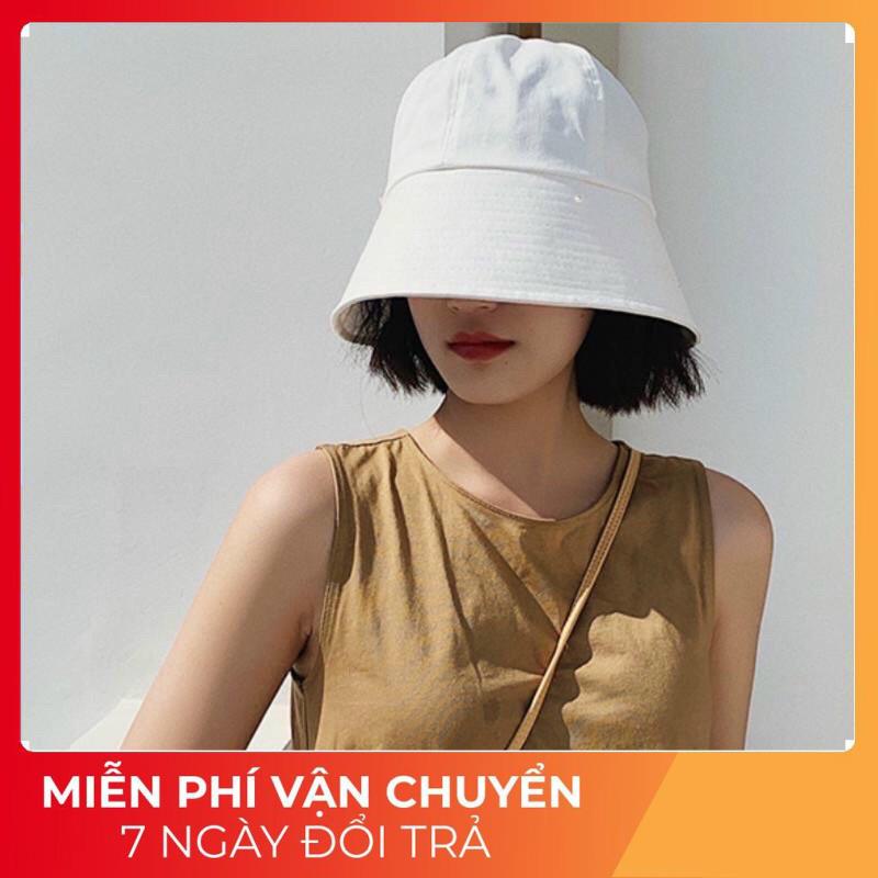 Nón bucket vành cụp trơn nhiều màu phong cách Ulzzang Unisex AN 44