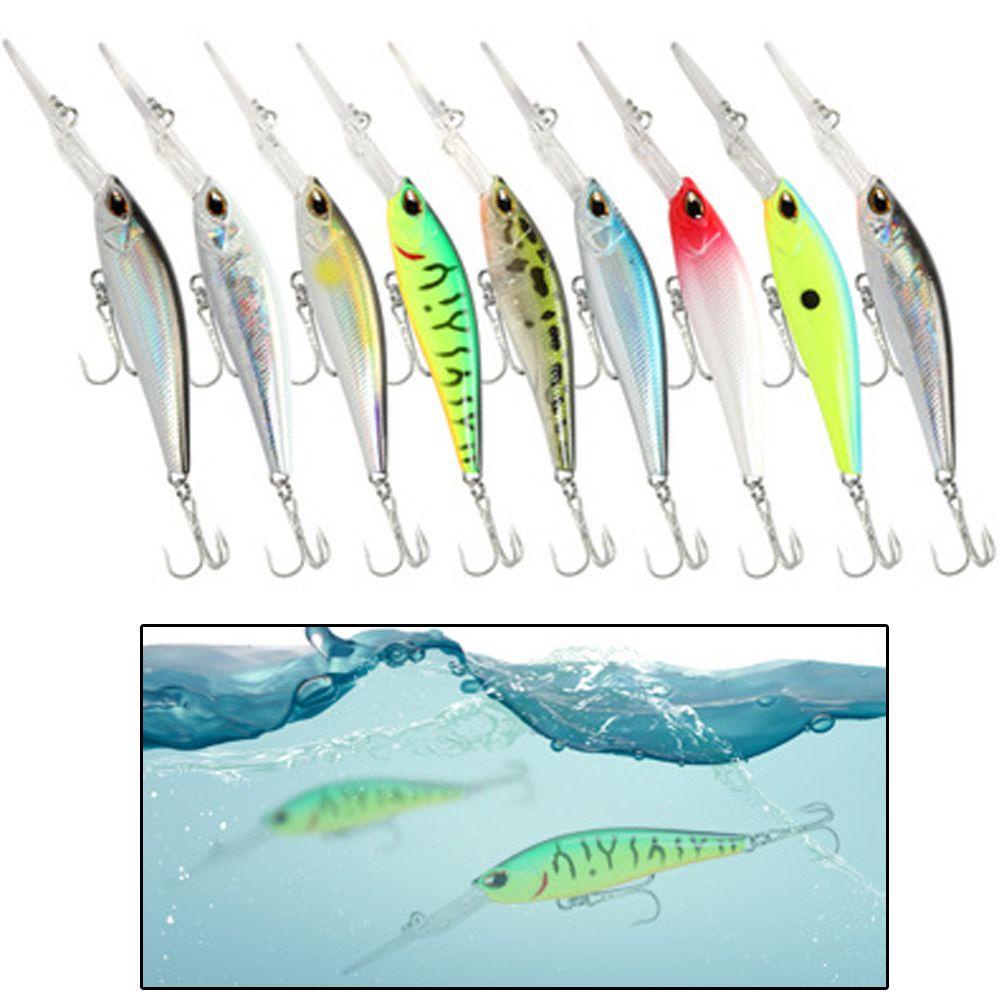 Muvako Lặn sâu mồi minnow nhiều màu crankbaits ngoài trời lặn sâu giải quyết lure đúc dài