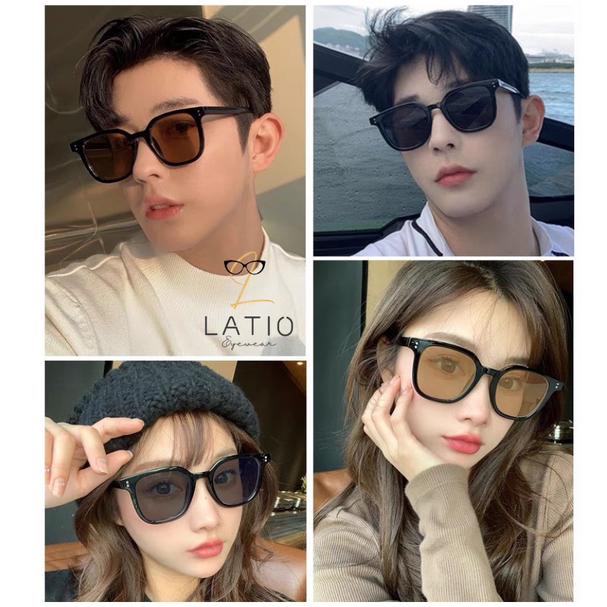 Kính râm Nam Nữ, kính mát nam nữ kính thời trang LATIO siêu hot 2023 với khung vuông đơn giản kết hợp 2 chấm - KM42