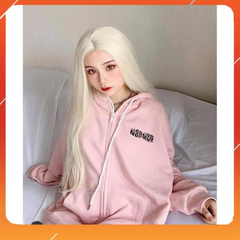 Áo khoác nỉ NORMOS form rộng unisex 3 màu hồng/xanh/trắng cực ngầu xưởng sỉ nguyễn hoa siêu đẹp