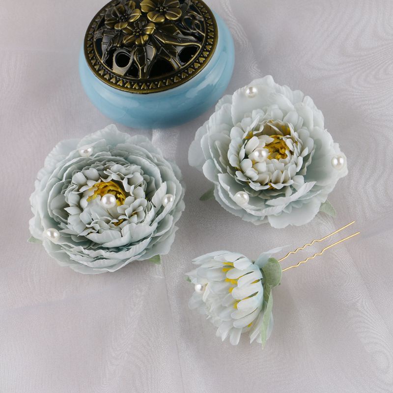 BỘ 3 BÔNG CÀI TÓC CỔ TRANG HOA MẪU ĐƠN