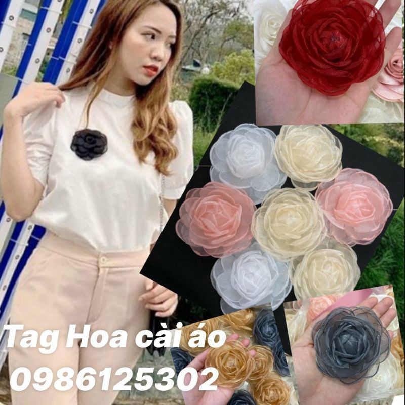 Hoa cài áo handmade ❤️ Tag hoa cài áo có ghim cài ở sau