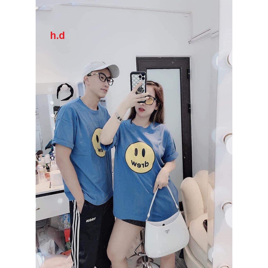 Áo thun nam nữ form rộng drew, áo phông tay thụng unisex chất cotton thoáng mát