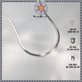 Dây chuyền bạc nữ sunbling chữ cong s hình mỏ vịt, vòng cổ bạc ý kiểu mm, dây chuyền nữ 925 dài 45cm sb1149