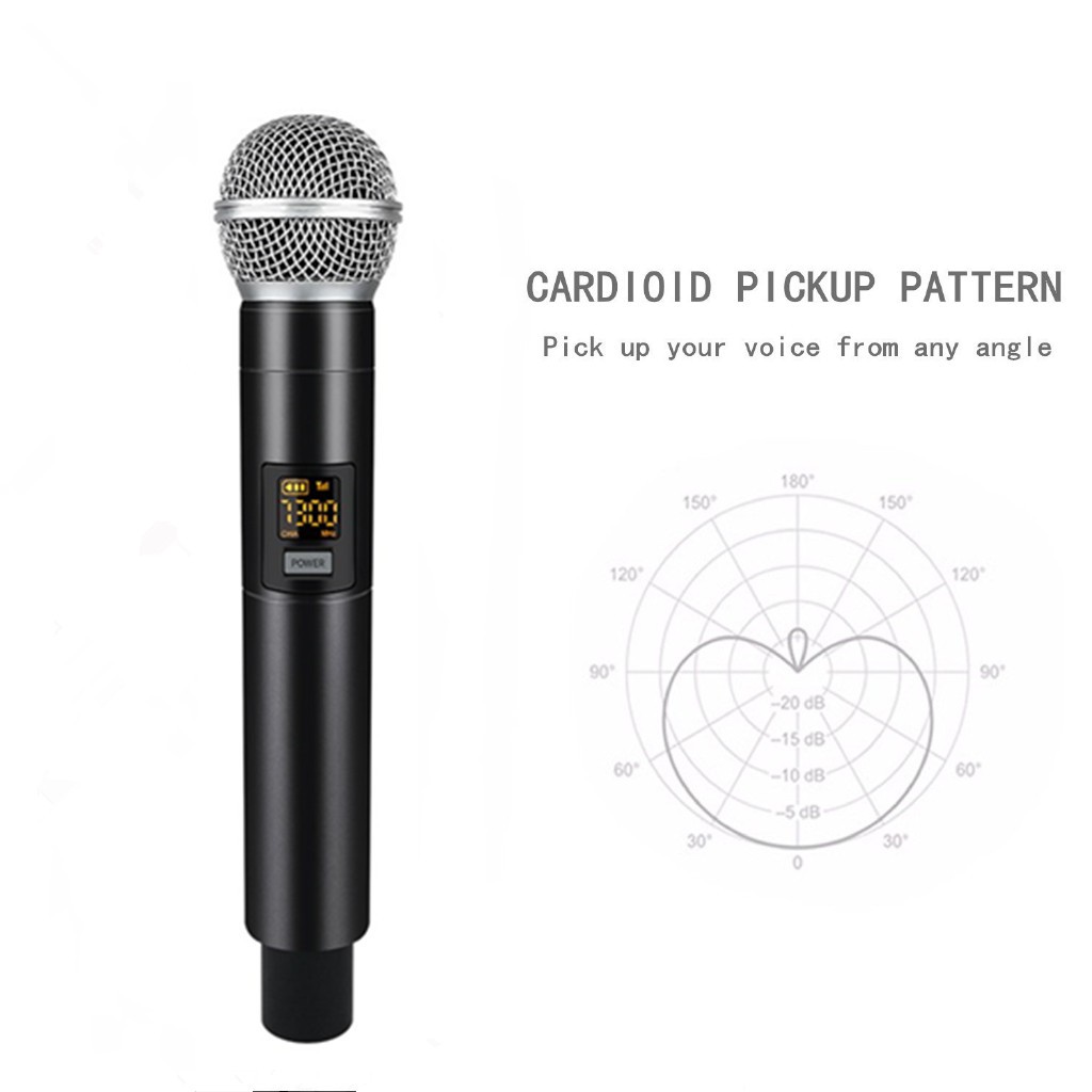 UHF Wireless Microphone,JISSDO Handheld Microphone Wireless mic System  Karaoke