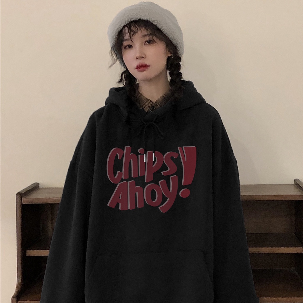 Áo Hoodie Dáng Rộng Thời Trang Mùa Đông Hàn Quốc Dành Cho Nữ
