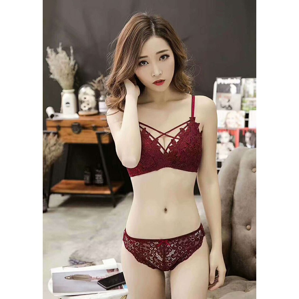 Bộ Đồ Lót Ren Nữ Cao Cấp 1274 Đỏ