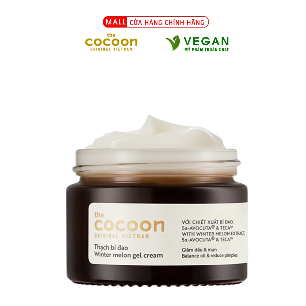 [Mã FMCGMALL -8% đơn 250K] Thạch Bí Đao cocoon (kem dưỡng ẩm) cấp ẩm và ngừa mụn 30ml thuần chay