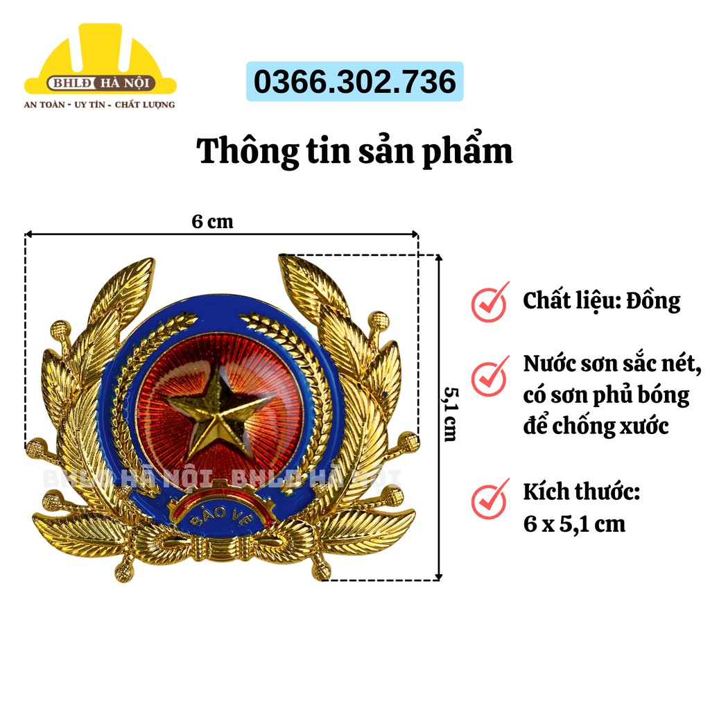 Mũ/nón bảo vệ 3 cạnh + sao đồng