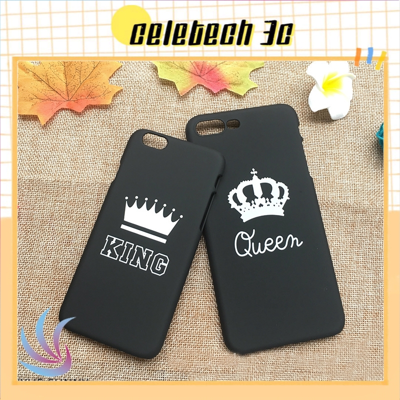 Ốp điện thoại in chữ King/Queen dành cho iPhone 5 6 6S 7 8 Plus