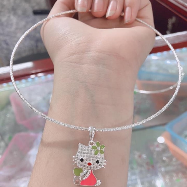 KIỀNG KÈM MẶT MÈO KITTY CHO BÉ YÊU - TRANG SỨC BẠC