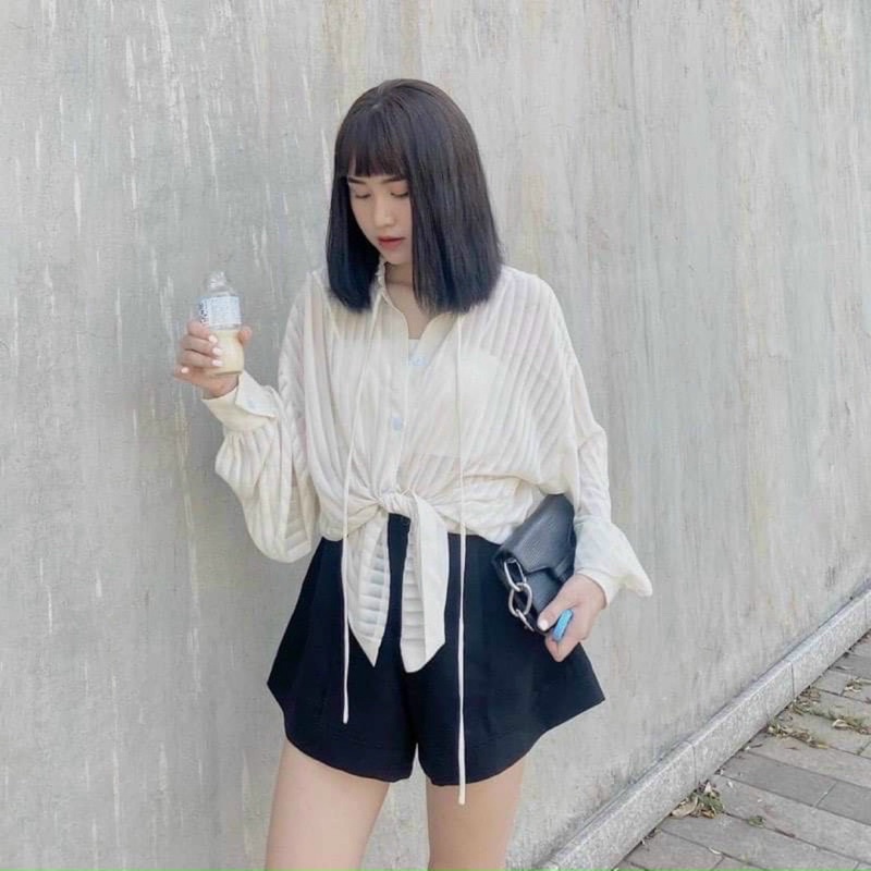 Quần Short Đùi Gấp Gấu Có BIGSIZE Dáng Xoè Cạp Cao