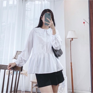 Áo baby doll cổ viền bèo