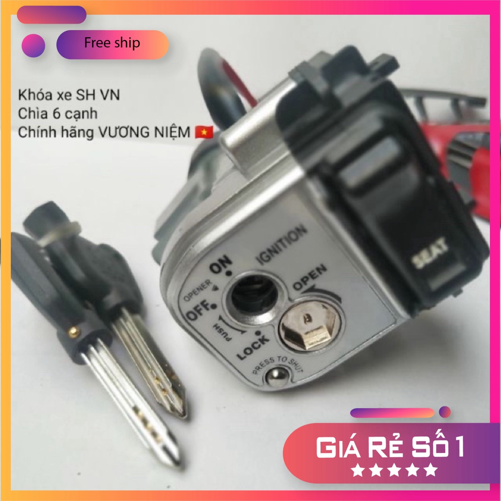 HCM- Bộ Ổ Khoá Xe SH VN Chìa 6 Cạnh Chống Trộm Cao Cấp Chính Hãng VƯƠNG NIỆM ĐỒ CHƠI XE MÁY GIÁ SỈ