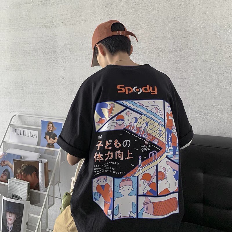 [Mã FAMAYWA2 giảm 10K đơn 50K] Áo thun tay lỡ unisex Wind phông form rộng cotton SPODY nam nữ oversize ulzzang