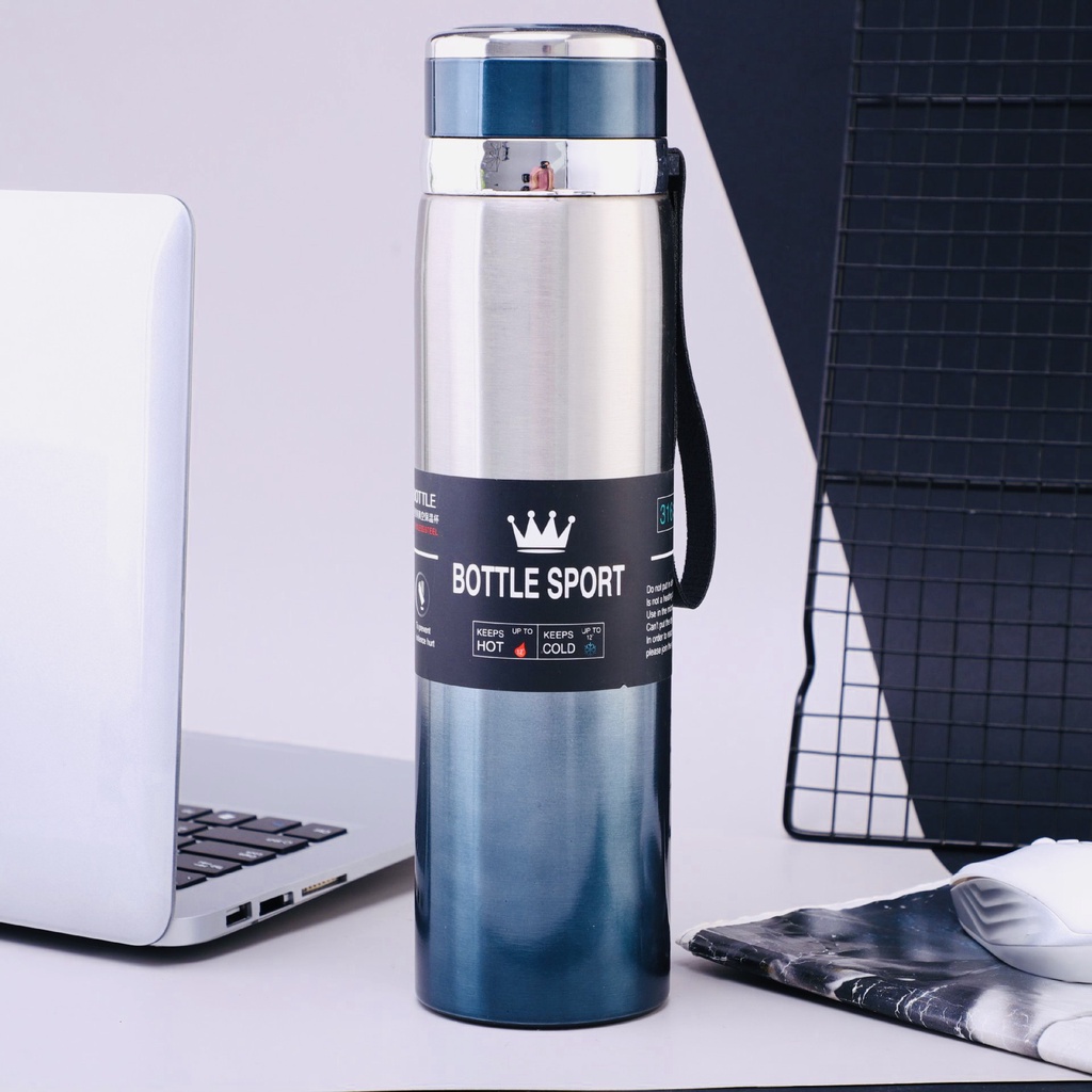 Bình giữ nhiệt 600ml-1000ml cao cấp inox 316  - Bình đựng nước giữ nhiệt tiện lợi có nắp gạn trà - B6