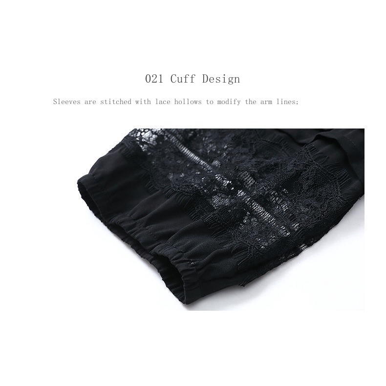 Đầm Chiffon Tay Dài Màu Đen Thời Trang Xuân Thu 200 Jin Fat Mm