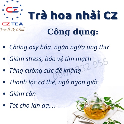 Trà Hoa Nhài  khô túi lọc hữu cơ trắng đẹp thượng hạng giúp giảm cân, bảo vệ tim mạch, tăng kháng