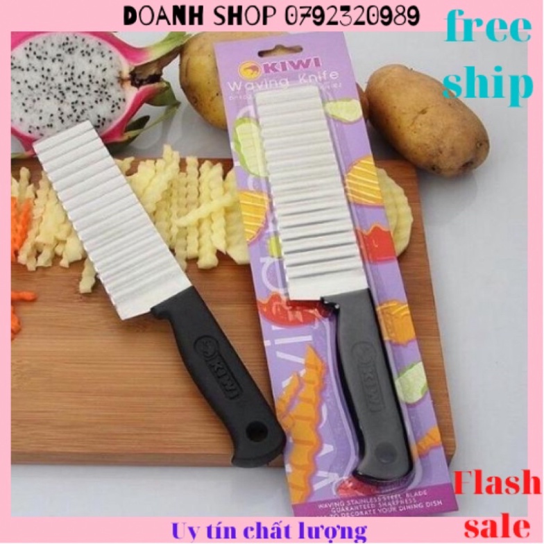 Dao cắt lát rau củ quả gợn sóng, dao chặn sóng cán dài siêu bén,chất lượng
