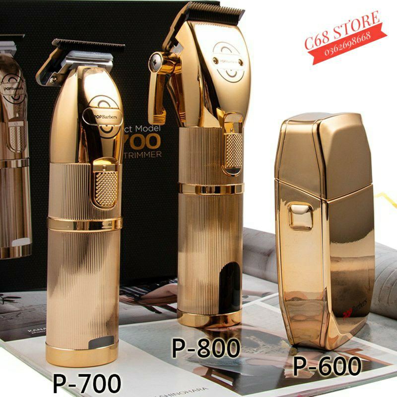 ⚡CHÍNH HÃNG⚡Tông đơ cắt tóc cao cấp POP BARBER P700 - P800 Gold