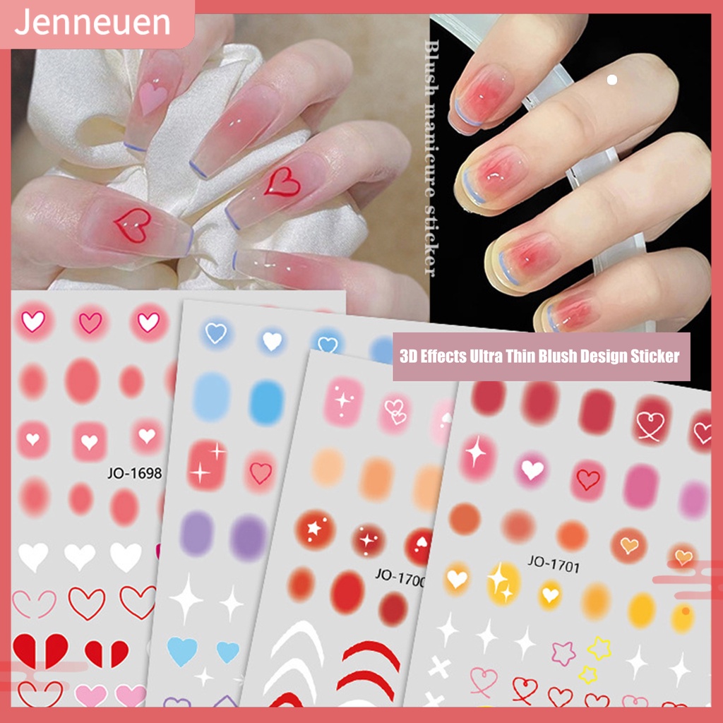 Sticker Dán Móng Tạo Hiệu Ứng 3D Lãng Mạn Siêu Mỏng