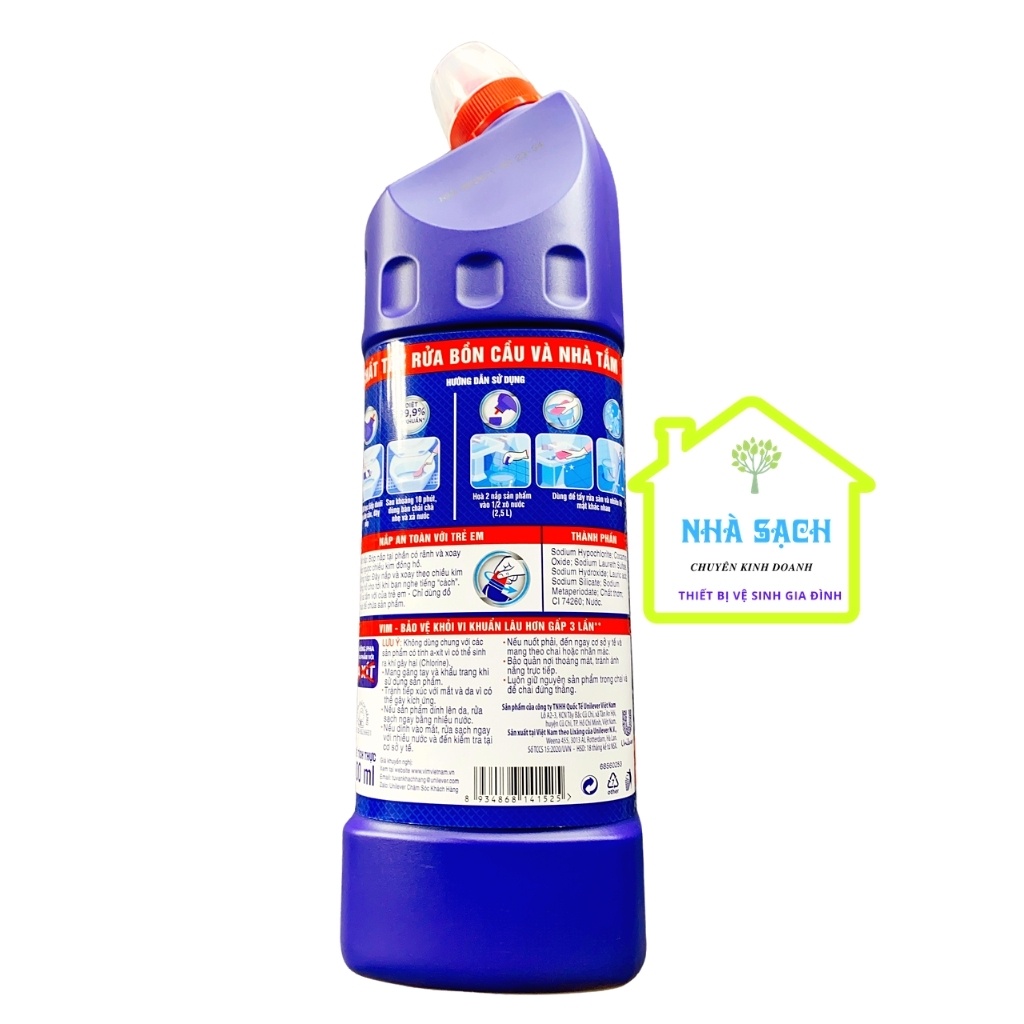 Nước Tẩy Bồn Cầu Vim Diệt Khuẩn (900ml) - Xanh Biển