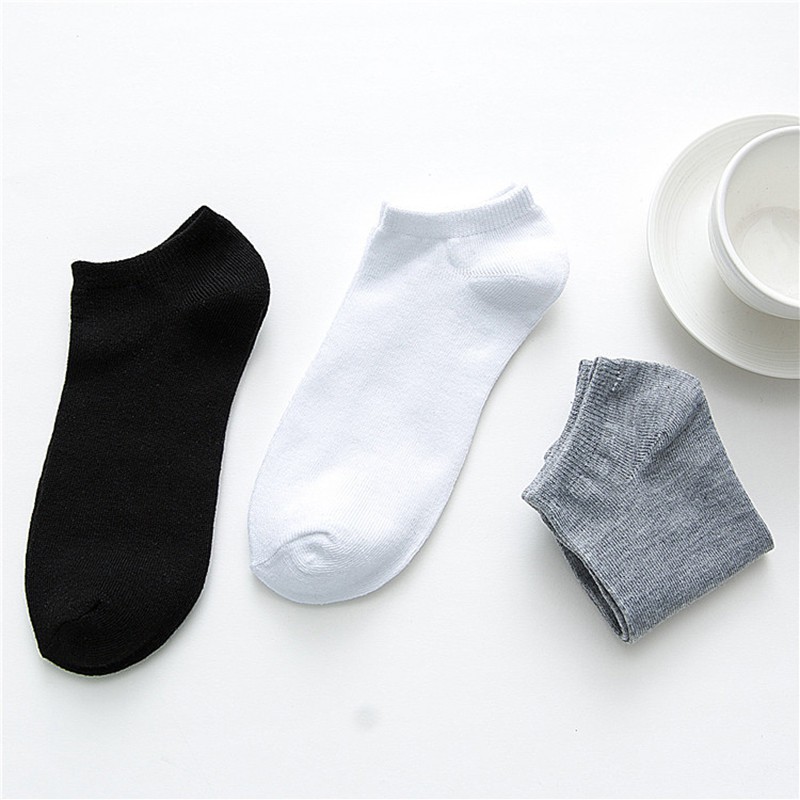 Vớ Cotton Cổ Thấp Thoáng Khí Màu Trơn Thời Trang Cho Nam