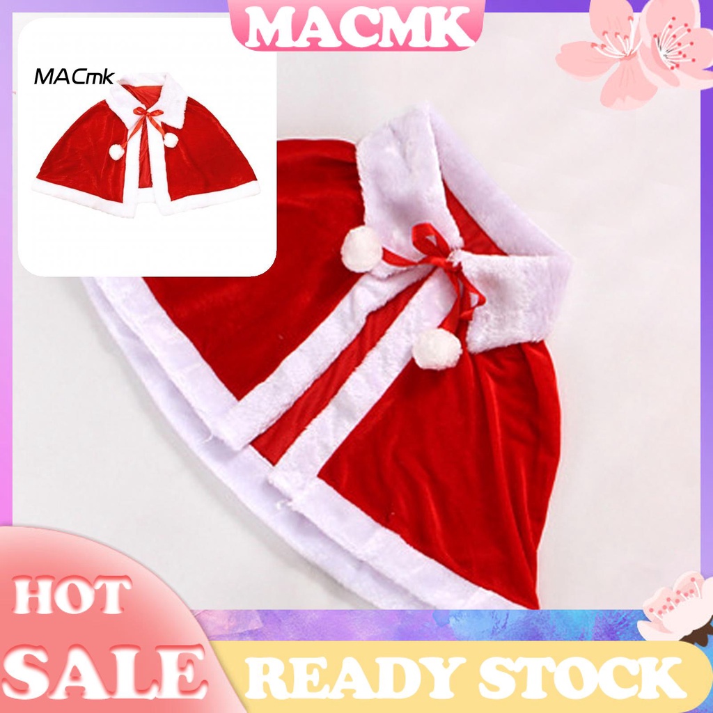<COD>Áo choàng giáng sinh cổ bẻ đính nơ cho người lớn