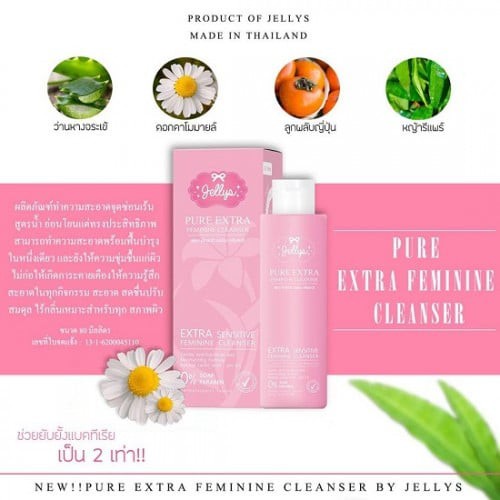 DUNG DỊCH VỆ SINH JELLYS PURE EXTRA FEMININE CLEANSER THÁI LAN 80ML CHÍNH HÃNG - 9047