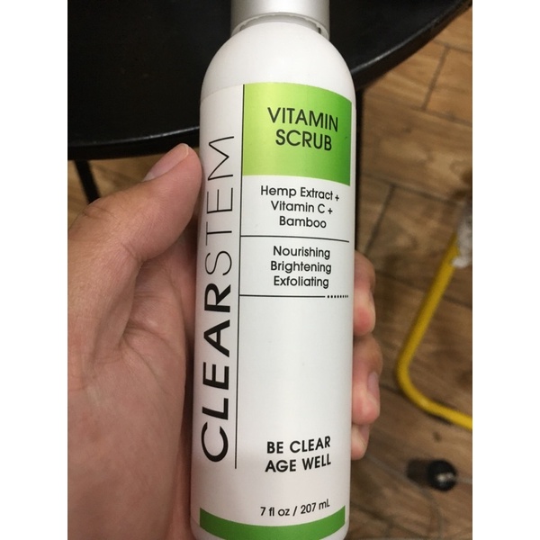 CLEARstem VITAMINSCRUB Chất chống oxy hóa truyền Tẩy tế bào chết cho mặt & cơ thể với Vitamin C, 7 Ounce