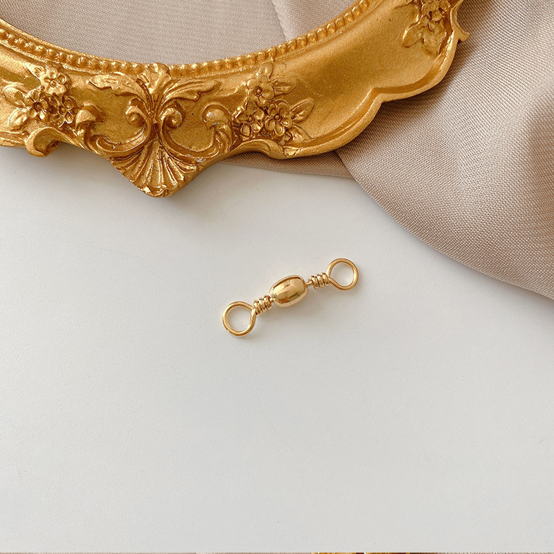 1 Cặp Móc Khóa Vòng cổ 8 Nút Mạ Vàng 18K