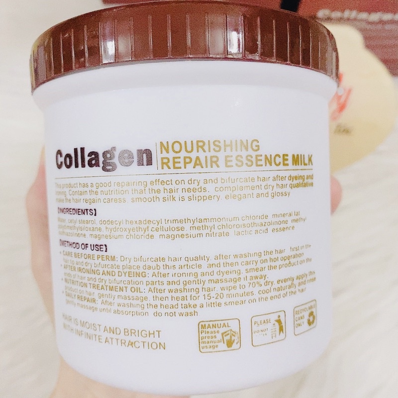 Kem hấp - ủ xả collagen phục hồi chuyên sâu siêu bóng mềm mượt 500ml