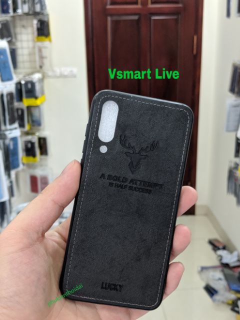 Ốp lưng Vsmart Live dẻo trong vải đầu hươu chống sốc cao cấp ( Lưu ý ốp hơi lệch camera xíu ）