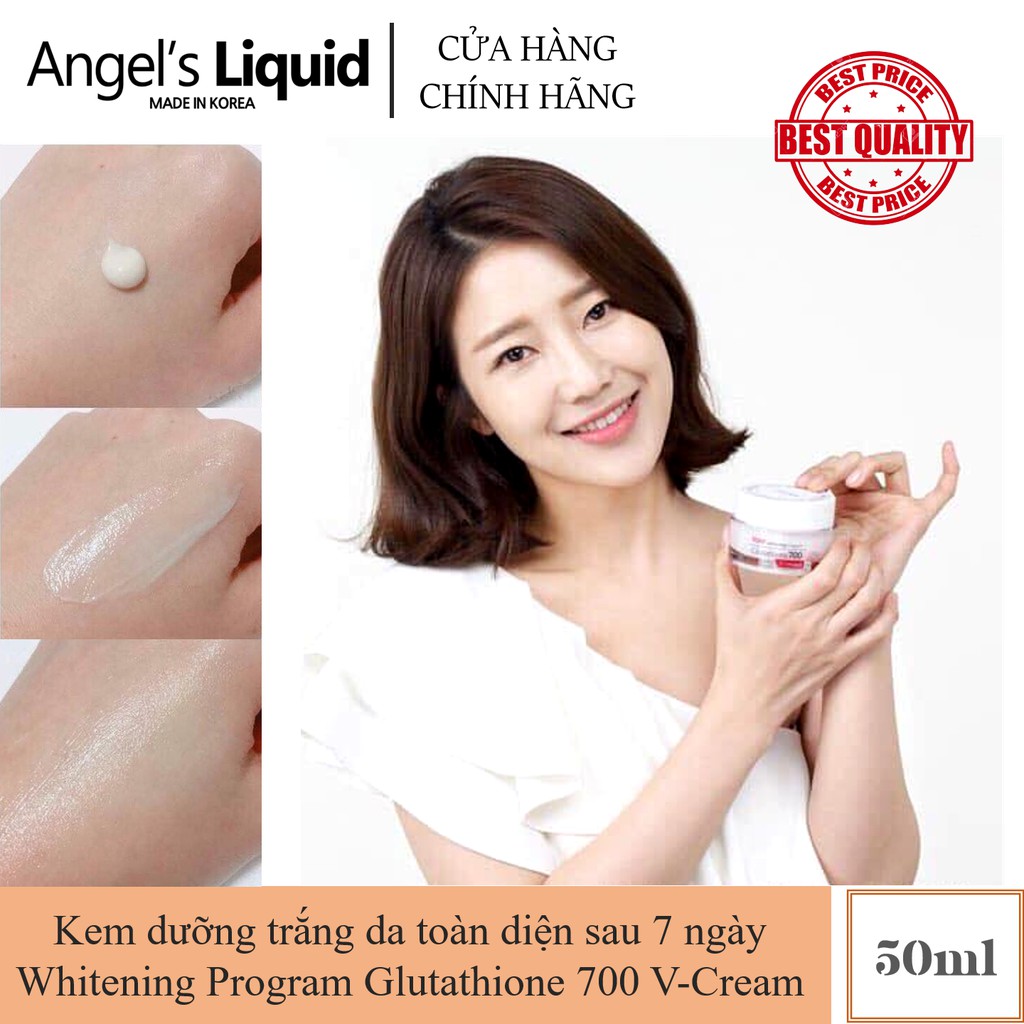Kem dưỡng trắng Angel 's Liquid 7day Whitening Program Glutathione 700 V-Cream 50ml