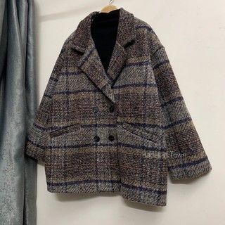 Áo khoác dạ blazer kẻ siêu dày