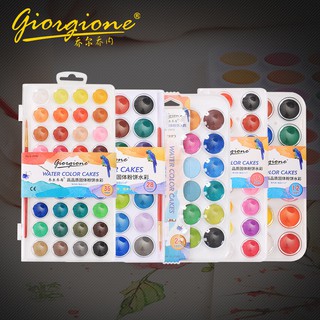 Bộ Màu Nước Giorgione Water Colour Cake Hộp Nhựa 12/24/36 Màu