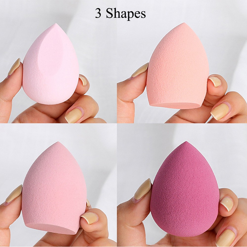 [Hàng mới về] Set 4 Mút Trang Điểm Hình Giọt Nước Nhiều Màu Sắc Thời Trang Kèm Hộp Đựng