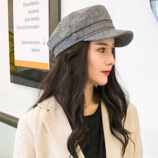 Mũ baret nữ phong cách Hàn Quốc nón newsboy hải quân vải bố