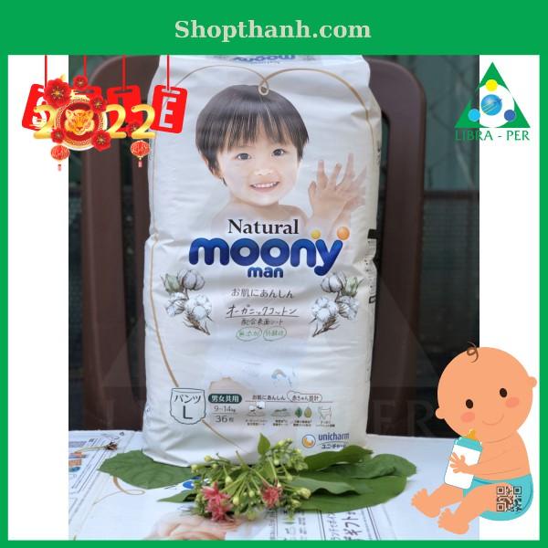 [MOONY NỘI ĐỊA] Tã Bỉm Dán/Quần MOONY NATURAL Nội Địa Nhật NB63, S58, M46, L38, M46, L36, XL32