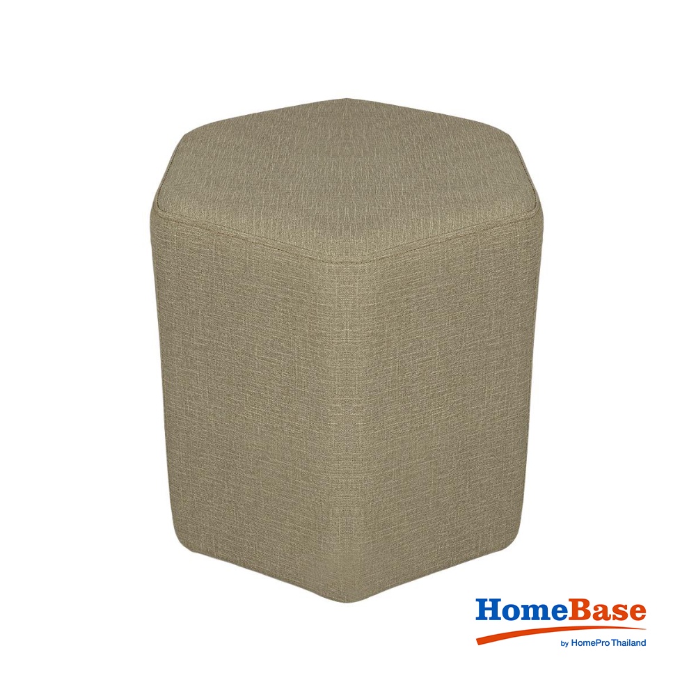 HomeBase FURDINI Ghế đôn hình lục giác bọc vải có lớp chống trượt W41xH40,5xD41cm màu kem