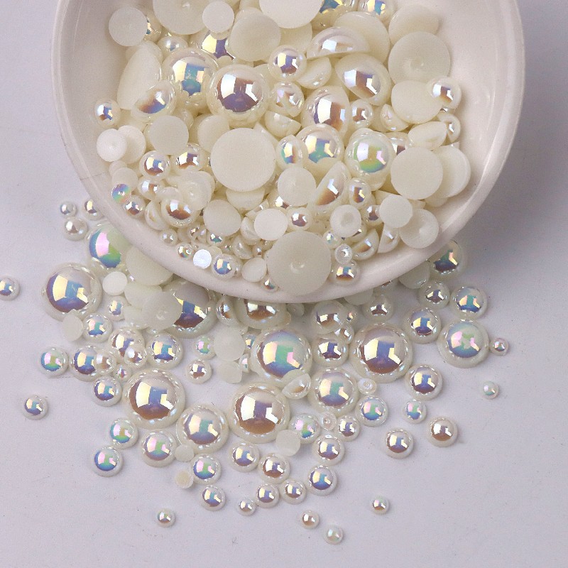 Set 3-14mm 30-1000 Hạt Ngọc Trai Nhựa ABS Dùng Làm Trang Sức DIY