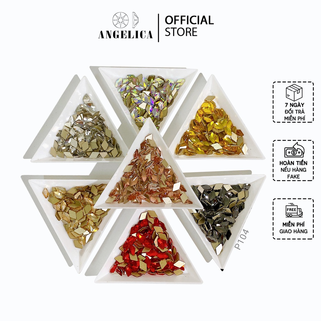 Túi 10 viên đá nail chân bằng hình trang trí móng ANGELICA P104