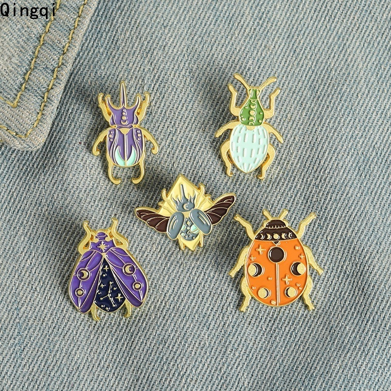 Ghim cài áo MISS ZOE hình bọ cánh cứng nhiều màu sắc đáng yêu