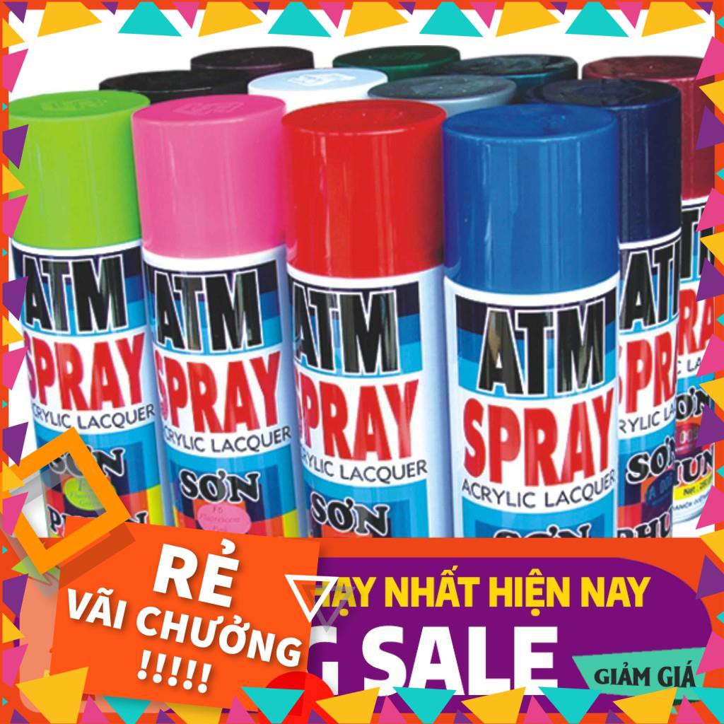 Sơn xịt ATM Spray Đủ Màu Giá sỉ (Mầu gì k có trong bảng các bạn nt hỏi mầu nhé)